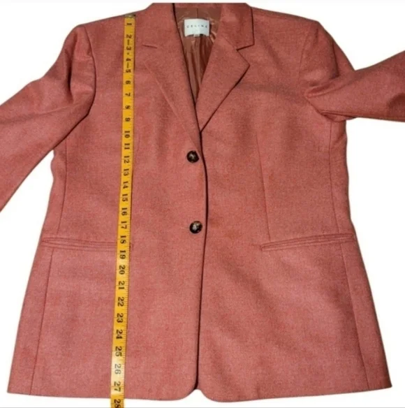 Celine Vintage Cashmere Blazer Coral Pink Size 44 (US 12) - Picture 8 of 13